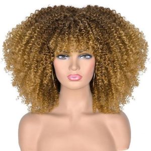 Perruques afro blonde lumineuse