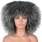 Perruques afro grise élégante