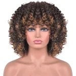 Perruques afro noire et blonde unisexe