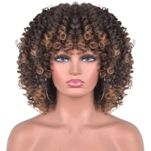 Perruques afro noire et blonde unisexe