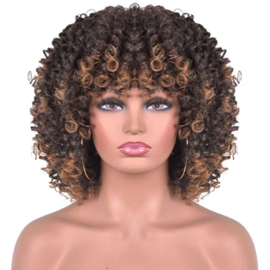 Perruques afro noire et blonde unisexe