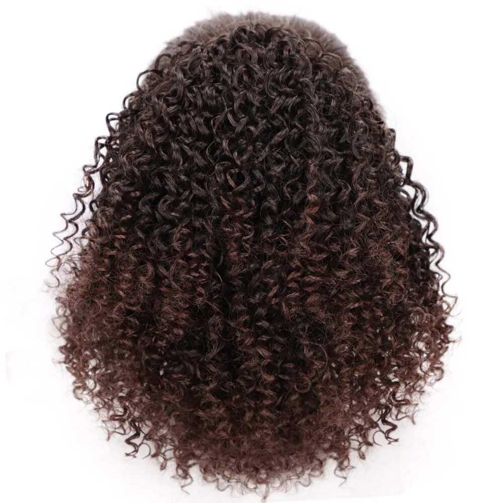 Perruques afro tressée à motif écailles et chignon