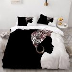 Housse de couette femme noir en turban