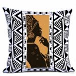Décoration africaine traditionnelle - coussin visage