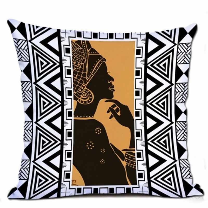 Décoration africaine traditionnelle - coussin visage
