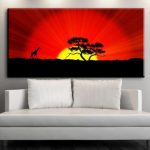 tableau savane rouge