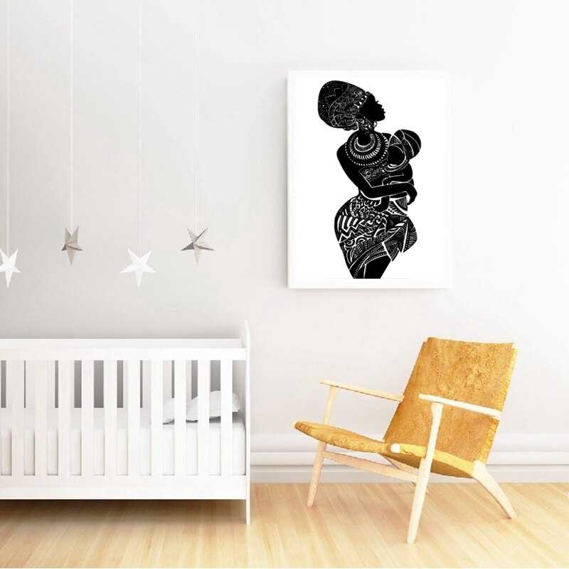 Décoration africaine traditionnelle - Femme africaine et enfant – Image 3