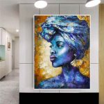 tableau africain visage femme