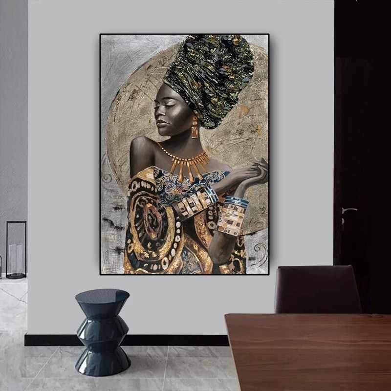 Décoration africaine traditionnelle - Peinture femme africaine – Image 3