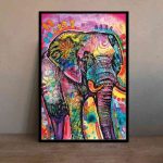 tableau éléphant couleur
