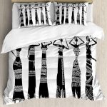 housse de couette ethnique noir et blanc