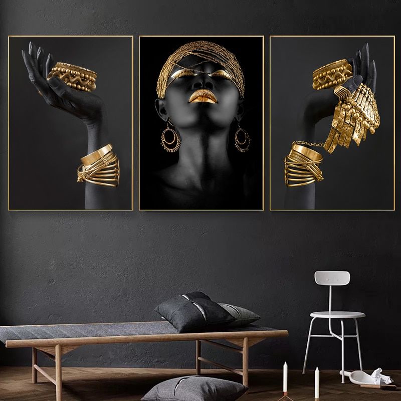 Décoration africaine traditionnelle - tableau femme africaine