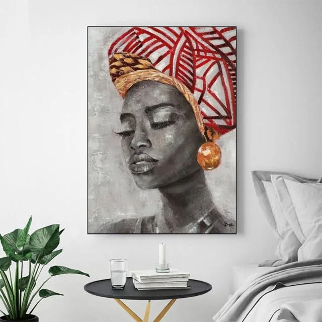 Tableaux africains traditionnels - silhouette féminine