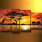 Tableaux africains traditionnels - panorama de la savane