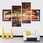 Tableaux africains traditionnels - Paysage africain