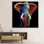 Tableaux africains traditionnels - Éléphant en savane