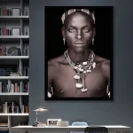 Tableaux africains traditionnels visage mystique