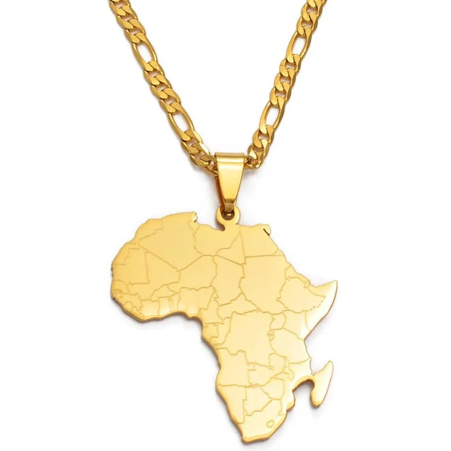 Colliers africains - Pendentif silhouette Afrique