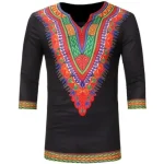 Chemises africaines pour Homme dashiki bicolore rouge et noir