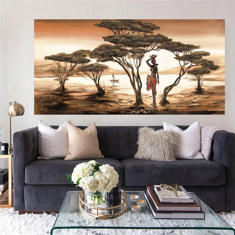 Tableaux africains traditionnels - Paysage africain – Image 2