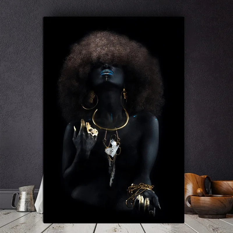 Tableaux africains traditionnels noir – Image 2
