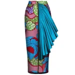 Jupes africaines - taille haute en pagne droit