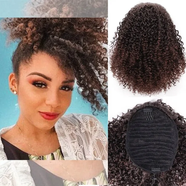 Perruques afro tressée à motif écailles et chignon – Image 3
