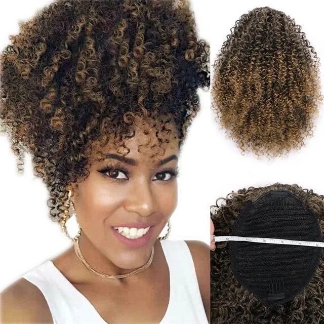 Perruques afro tressée à motif écailles et chignon – Image 4