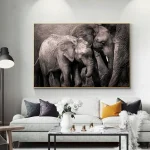 Tableaux africains traditionnels - paysage de savane