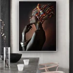 Tableaux africains traditionnels - Portrait de femme