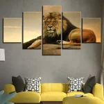 Tableaux africains traditionnels - Lion sauvage