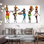 Tableaux africains traditionnels femmes en boubous