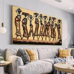 Tableaux africains traditionnels - Décoration de salon