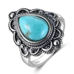 Bagues africaines : Alliance turquoise en argent
