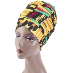 Foulard africain turban jaune