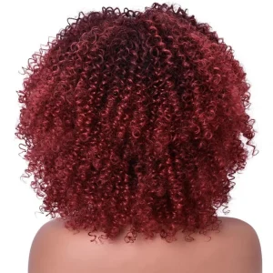 Perruques afro écarlate vin