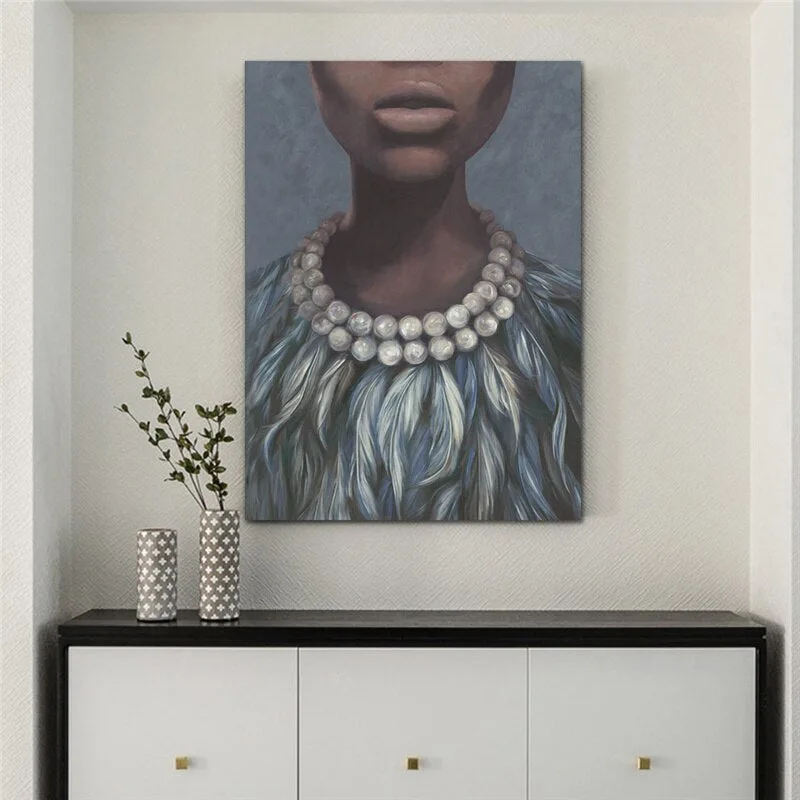 Tableaux africains traditionnels en format portrait