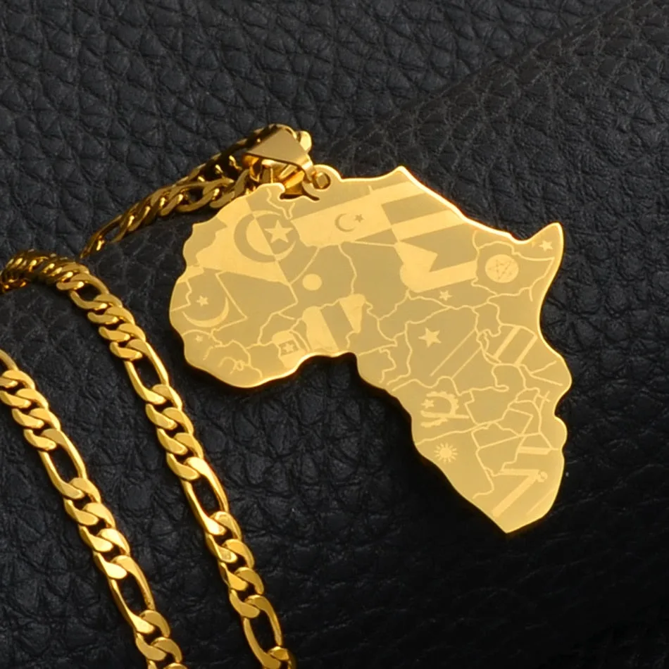 Colliers africains carte continent africain