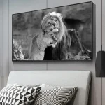 Tableaux africains traditionnels - Lion sauvage