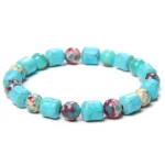 Bracelets africains en perles turquoises délicates
