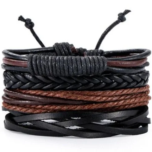 Bracelets africains en cuir fait main
