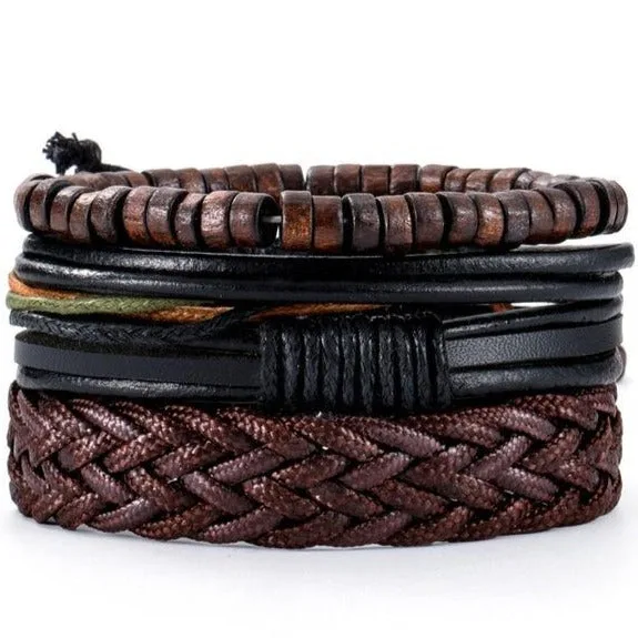 Bracelets africains en cuir avec perles