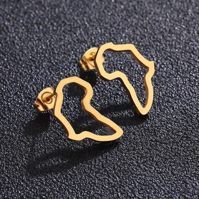 Boucles d'oreilles silhouette Afrique – Image 2