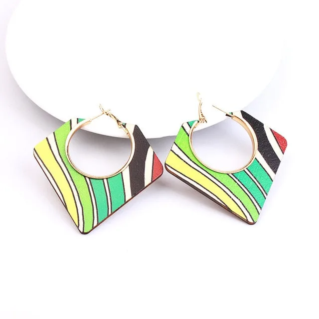Boucles d'oreilles en tissu pagne – Image 2