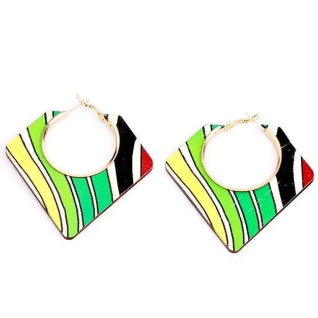 Boucles d'oreilles en tissu pagne