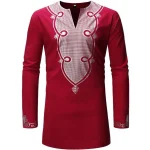 Chemises africaines pour homme dashiki rouge