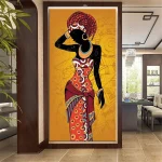 Tableaux africains traditionnels - Silhouette féminine