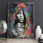 Tableaux africains traditionnels - Pop Art Femme