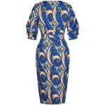 Robe africaine en bleu
