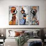 Tableaux africains traditionnels - scène de vie